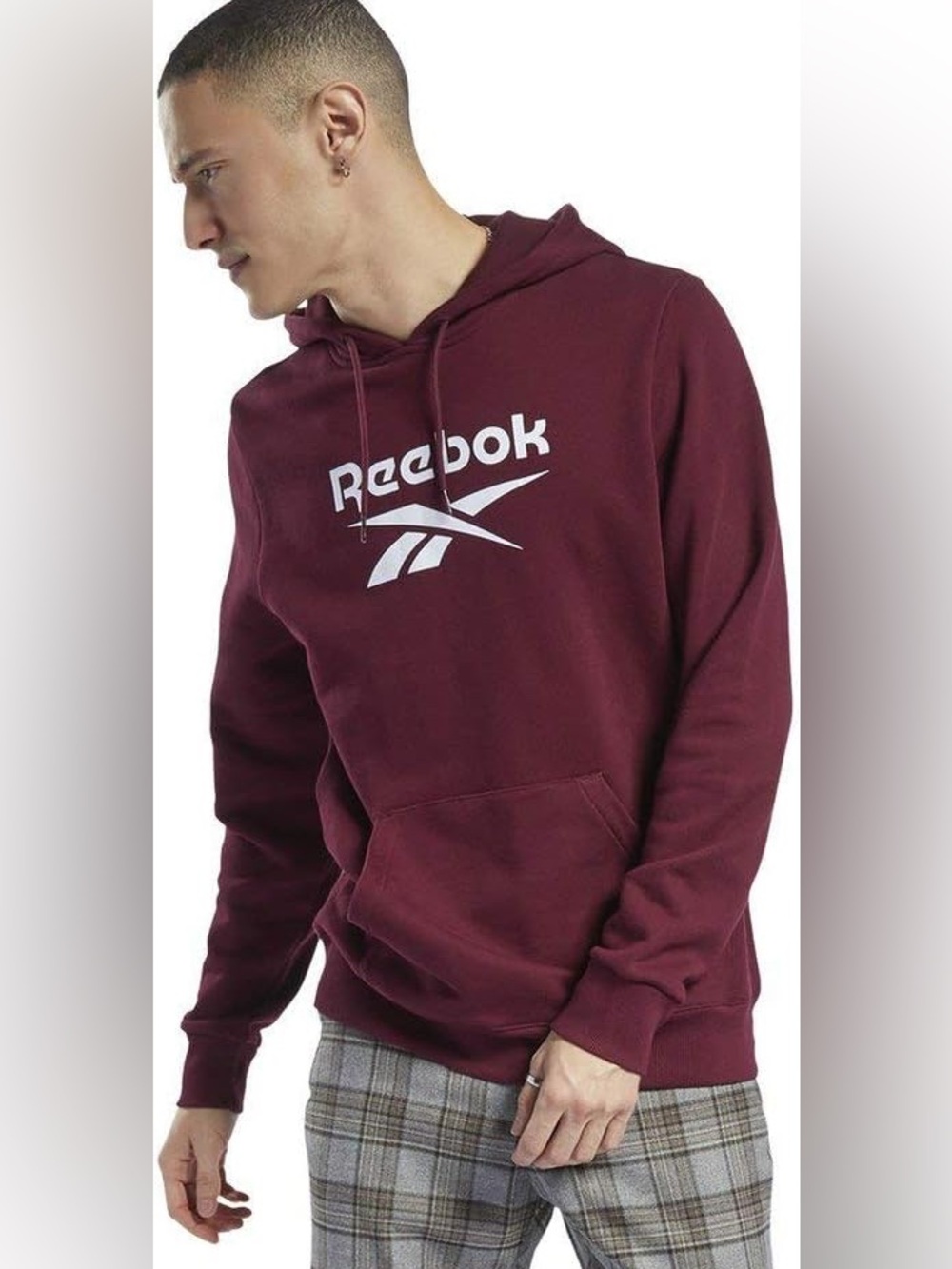 Reebok Men's Burgundy Maroon Pullover Hoodie Size XL